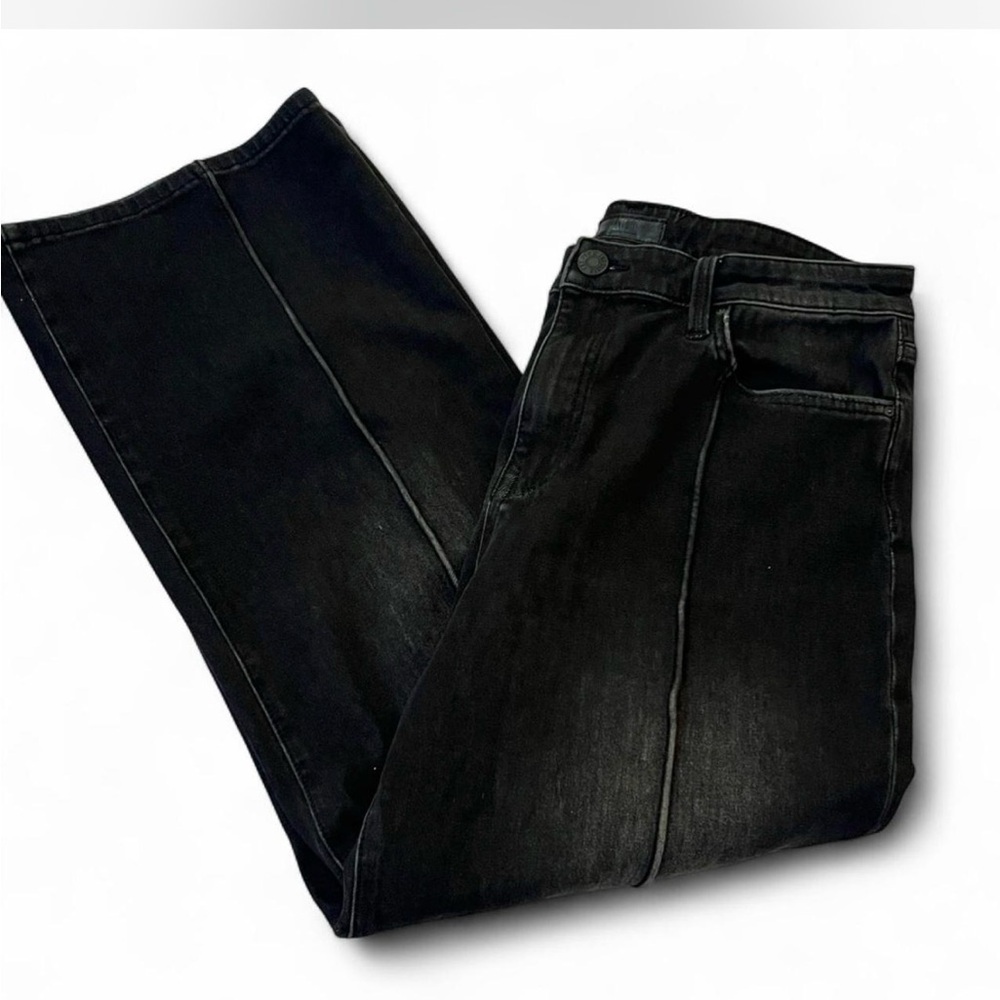 Kut from the kloth Black Wide-Leg flare Jeans seamed high waist charlotte 10 - Picture 7 of 7